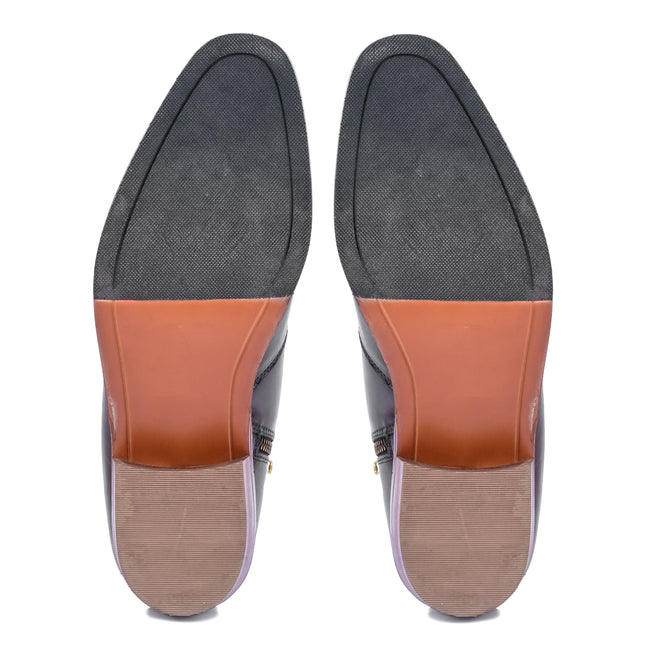 S&B T-Shape Wooden Sole Cuban Chelsea - Brown