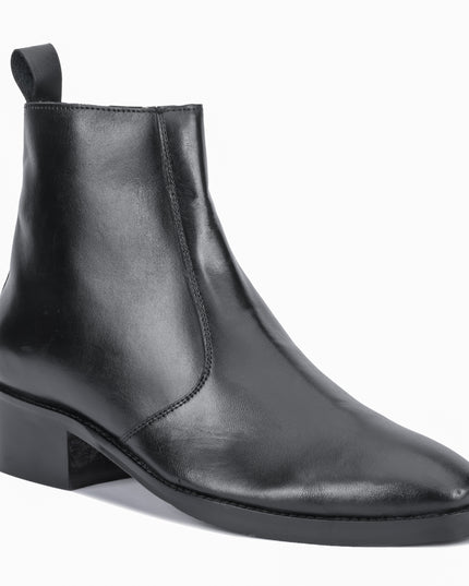 S&B T-Shape Wooden Sole Cuban Chelsea - Black