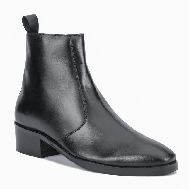 S&B T-Shape Wooden Sole Cuban Chelsea - Black