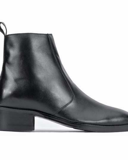 S&B T-Shape Wooden Sole Cuban Chelsea - Black