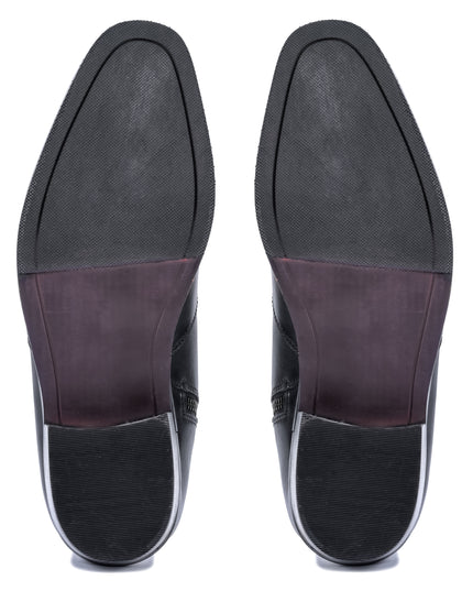 S&B T-Shape Wooden Sole Cuban Chelsea - Black