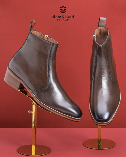S&B T-Shape Wooden Sole Cuban Chelsea - Brown