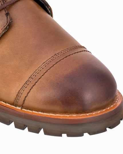 S&B Brown Cap Toe Rugged Boots