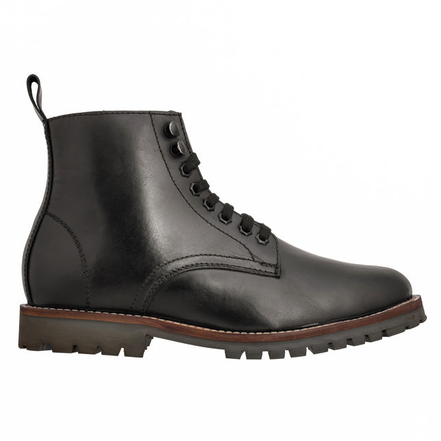 S&B Black Oil Pull-Up Lace-Up Boots