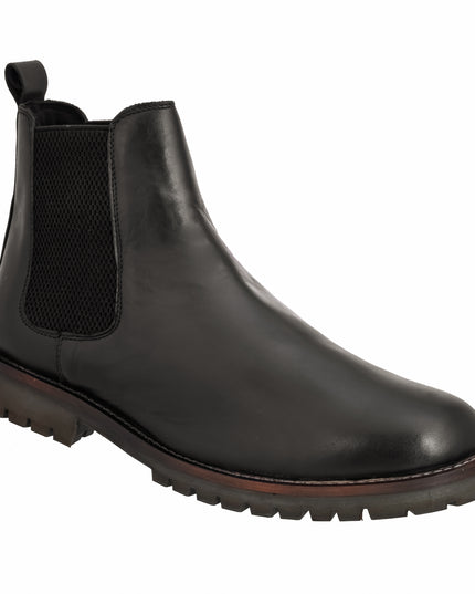 S&B Black Rugged Chelsea Boots