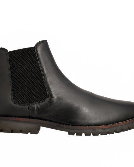 S&B Black Rugged Chelsea Boots