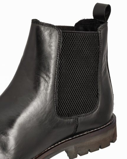 S&B Black Rugged Chelsea Boots