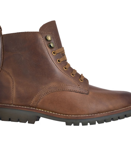 S&B Brown Oil Pull-Up Lace-Up Boots
