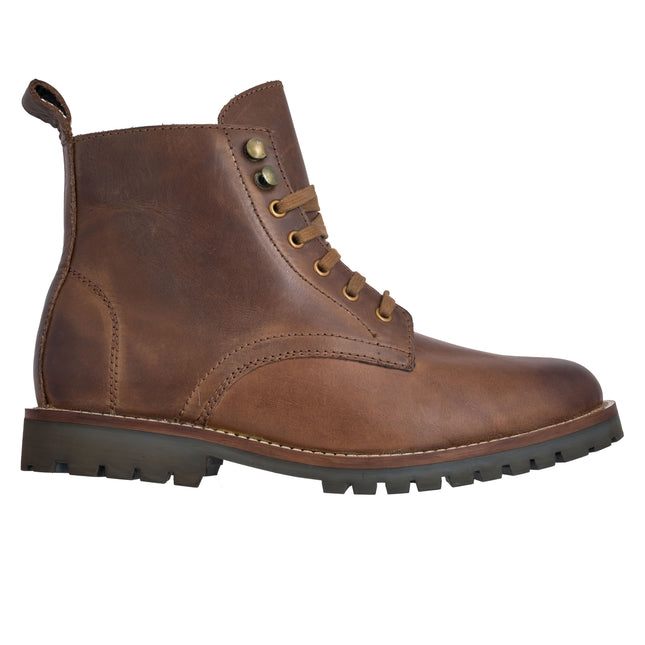 S&B Brown Oil Pull-Up Lace-Up Boots