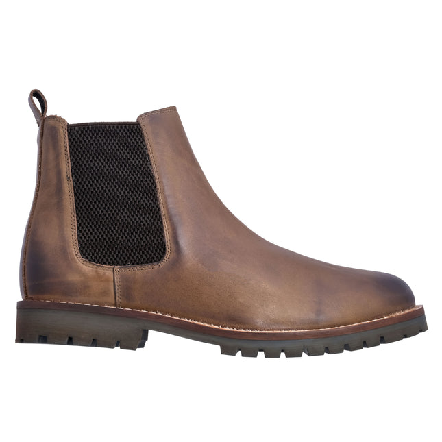 S&B Brown Rugged Chelsea Boots