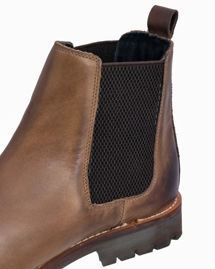 S&B Brown Rugged Chelsea Boots