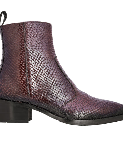 S&B Cherry Python Cowboy Chelsea Boots
