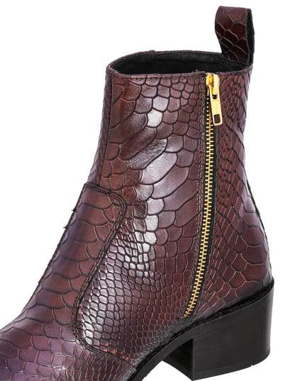 S&B Cherry Python Cowboy Chelsea Boots