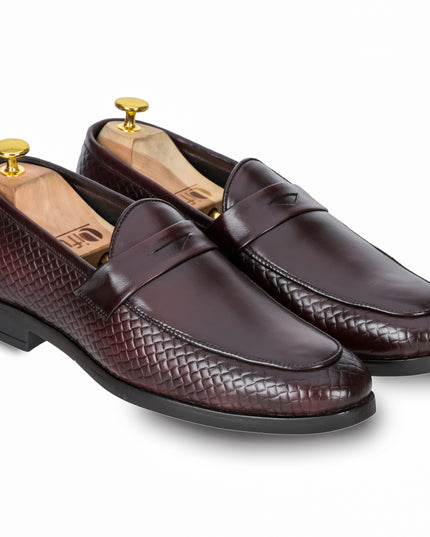S&B S&B Textured Classic Loafer – Cherry