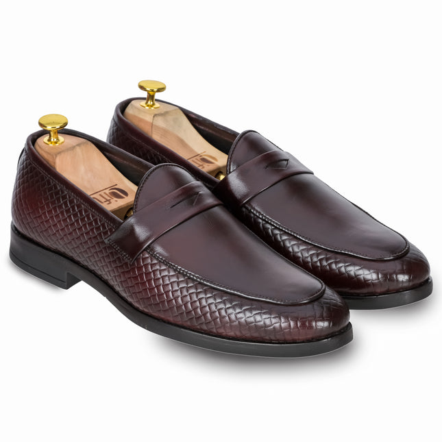 S&B S&B Textured Classic Loafer – Cherry
