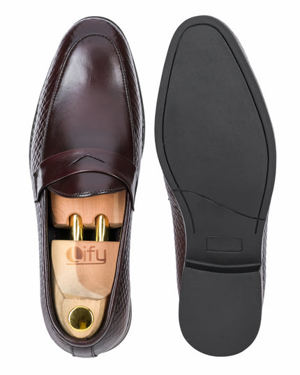 S&B S&B Textured Classic Loafer – Cherry