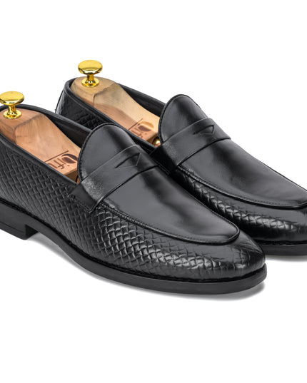 S&B S&B Textured Classic Loafer – Black