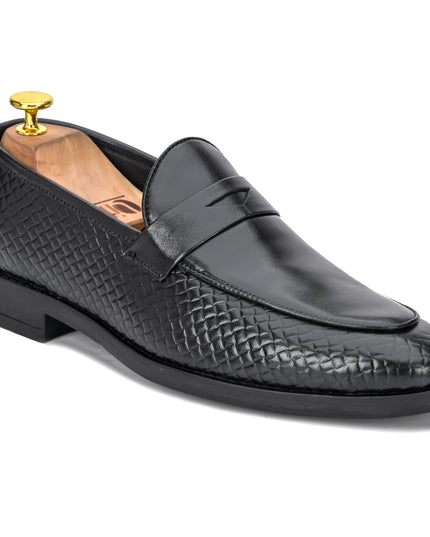 S&B S&B Textured Classic Loafer – Black
