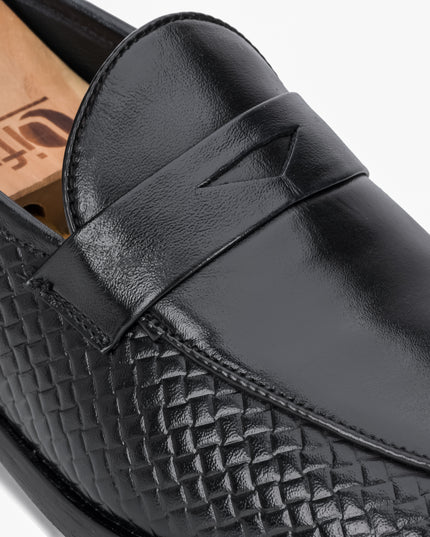 S&B S&B Textured Classic Loafer – Black
