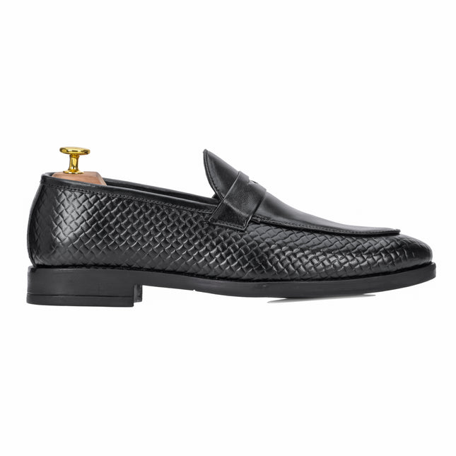 S&B S&B Textured Classic Loafer – Black