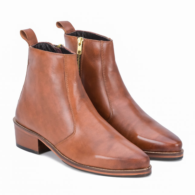 S&B Pointed Cuban Chelsea - Tan
