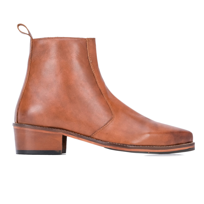 S&B Pointed Cuban Chelsea - Tan