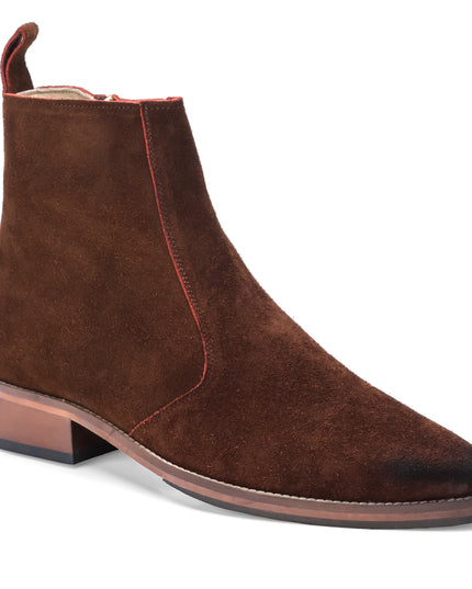 S&B Suede Pointed Chelsea - Brown
