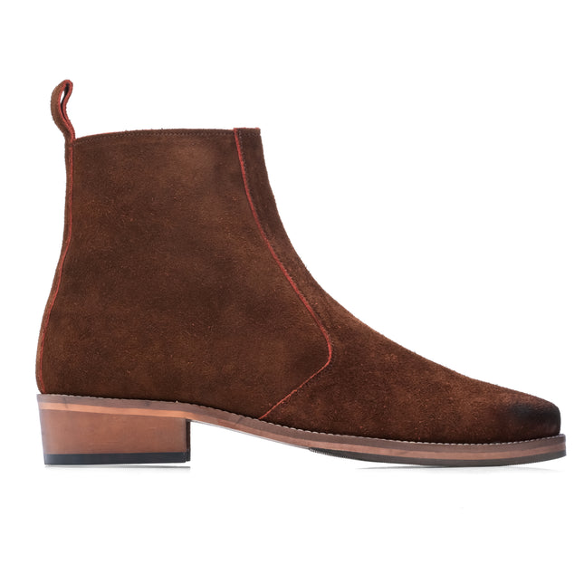 S&B Suede Pointed Chelsea - Brown