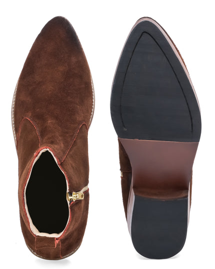 S&B Suede Pointed Chelsea - Brown