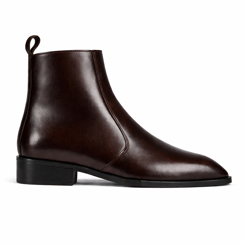 S&B Square-Toe Cuban Chelsea - Brown