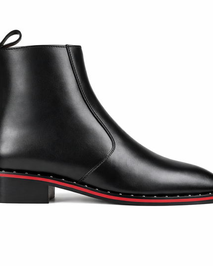 S&B Square-Toe Red Bottom Chelsea - Black