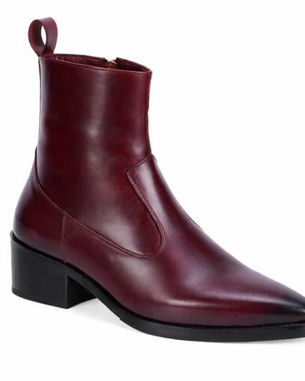S&B Cowboy Pointed Chelsea - Cherry