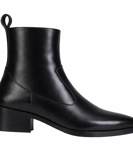 S&B Cowboy Pointed Chelsea - Black