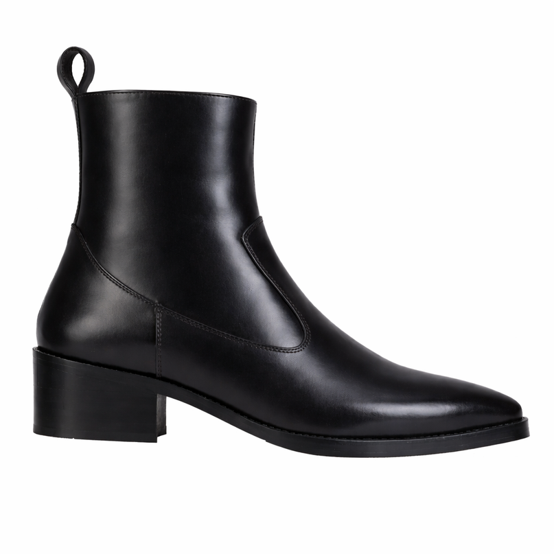 S&B Cowboy Pointed Chelsea - Black