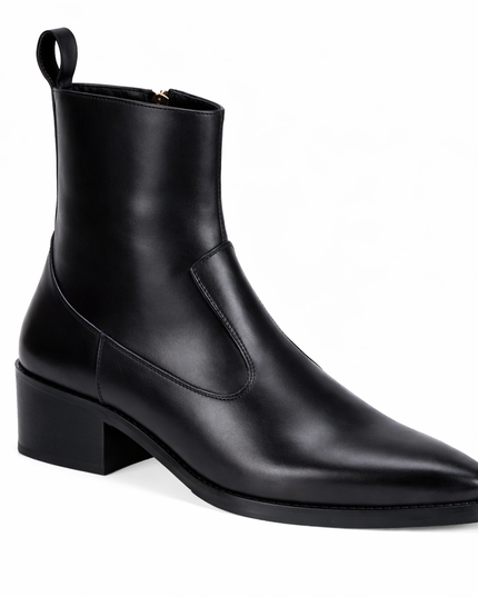 S&B Cowboy Pointed Chelsea - Black