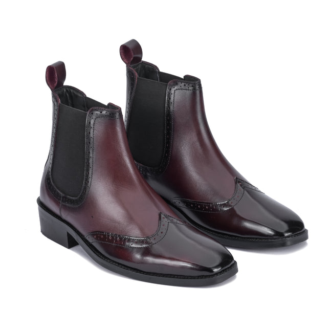 S&B Wing-Tip Cuban Chelsea - Cherry