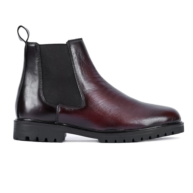 S&B Round Milled Leather Chelsea-Brown