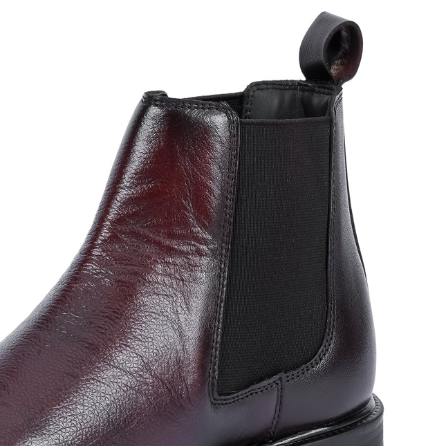 S&B Round Milled Leather Chelsea-Brown
