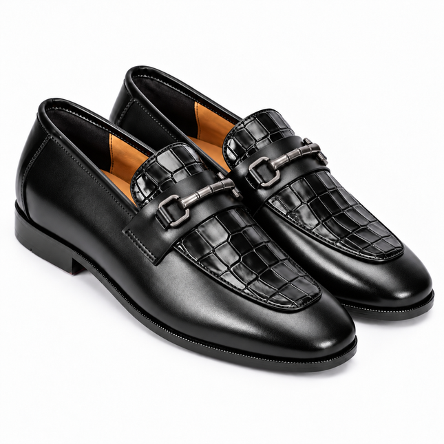 S&B Modena Croco Loafer-Black