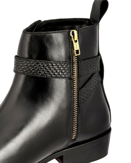 S&B Black Harness Jodhpuri Boots