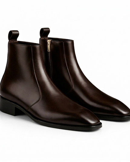 S&B Square-Toe Cuban Chelsea - Brown
