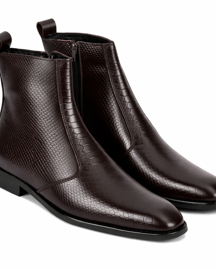 S&B Italian Croco Chelsea - Brown