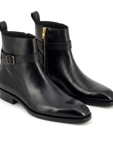 S&B Black Harness Jodhpuri Boots
