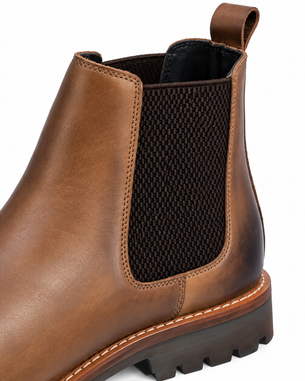 S&B Brown Rugged Chelsea Boots