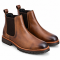 S&B Brown Rugged Chelsea Boots
