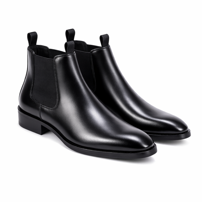 S&B Italian Elastic Cuban Chelsea - Black