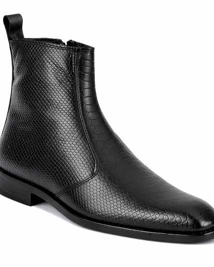S&B Italian Croco Chelsea - Black