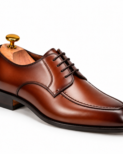 S&B Apron-Toe Derby Shoe-Tan