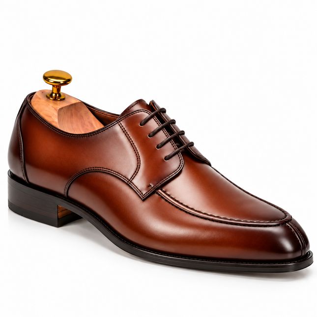 S&B Apron-Toe Derby Shoe-Tan