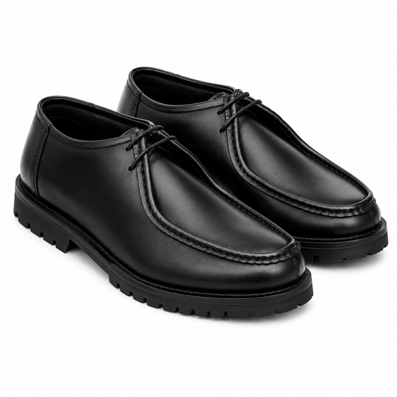 S&B Black Heritage Boat Shoes